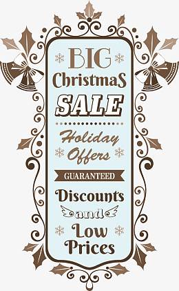 矢量铃铛花边购物促销标签
