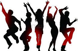 时尚个性渐变人物运动舞蹈剪影