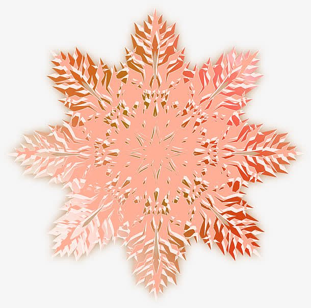 粉色雪花镂空圣诞节图案