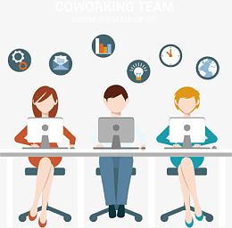 矢量商务人士工作场景