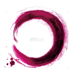 中国风红色水墨圆环