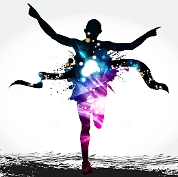 正在奔向终点的人物矢量素材