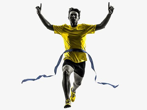 跑过终点线的男人png马拉松奔向终点的男人png卡通长跑男孩png赛跑