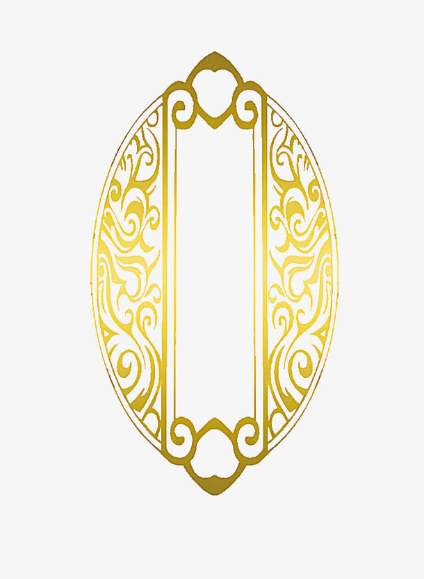 金色古风花纹花边边框