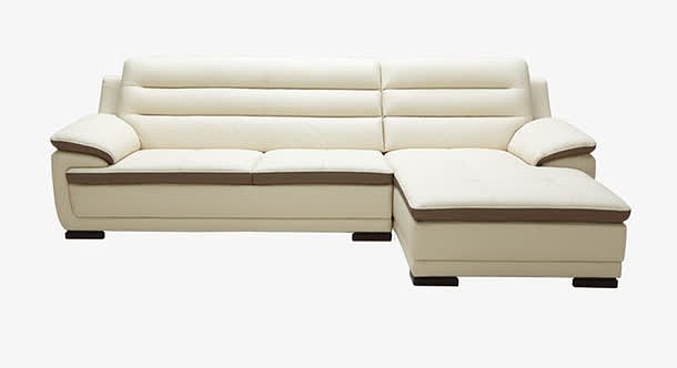 三人座米色皮沙发