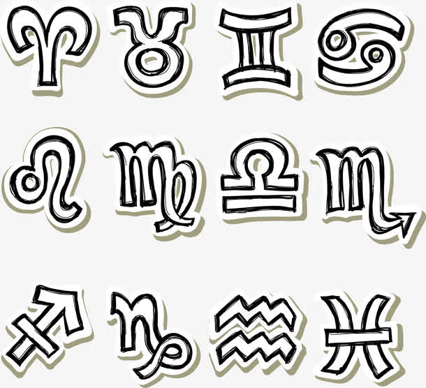 手绘十二星座符号