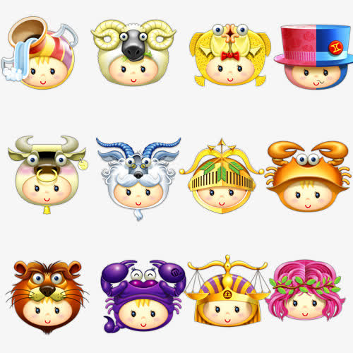 卡通十二星座矢量