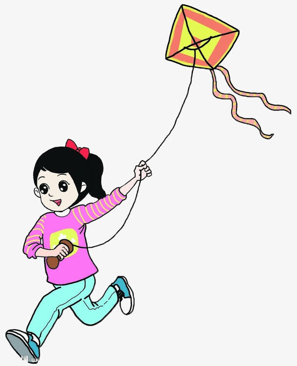 小孩放风筝背影怎么画图片