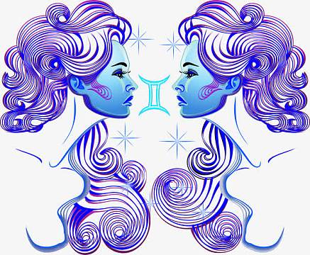星座卡通双子座素材-星座卡通双子座图片元素-觅元素