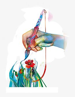 手绘绘画矢量图