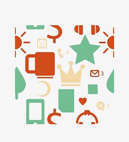 简单卡通扁平化风格底纹背景矢量