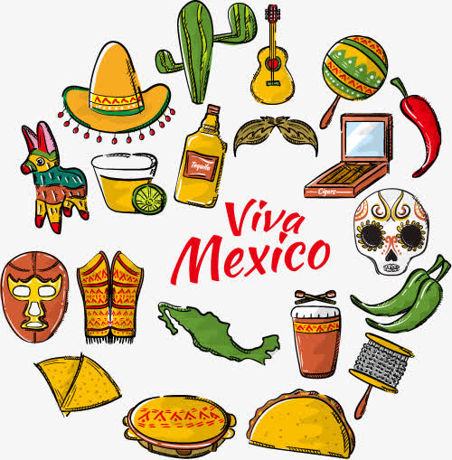 矢量创意墨西哥手绘元素