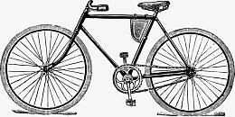 黑色手绘旅行自行车