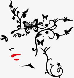 花藤女人侧脸矢量女神脸