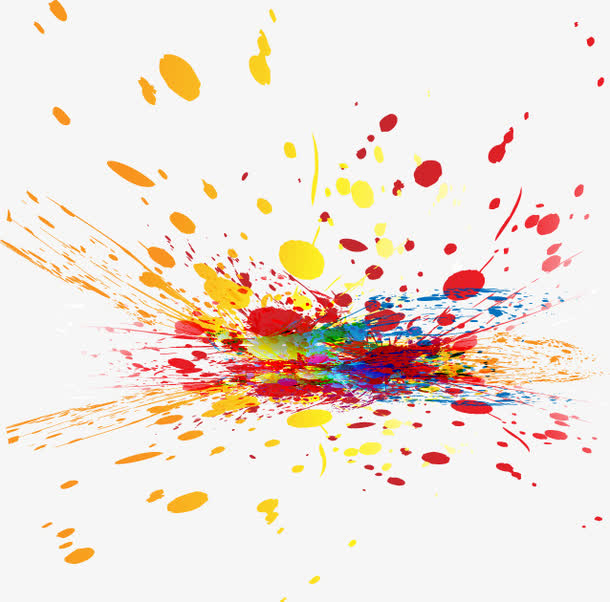 手绘彩色水墨迸溅图案免抠素材免费下载_觅元素51yuansu.com