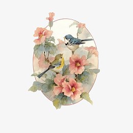 花鸟画图免抠素材