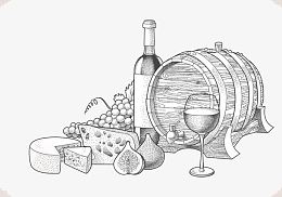 手绘葡萄酒插画