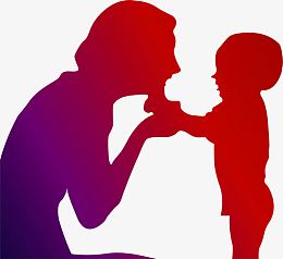 孩童母亲节日人物剪影