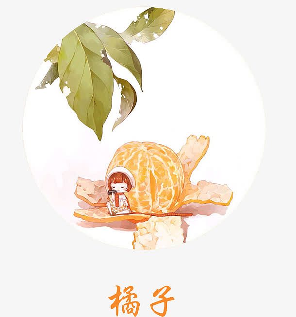 手绘橘子