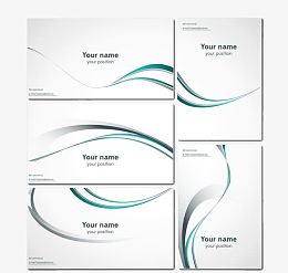 抽象波浪线条卡片设计矢量