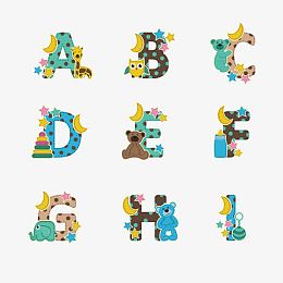 卡通斑点字母矢量素材