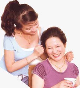 孝心母女捶肩人物