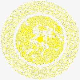 黄色中国风花纹
