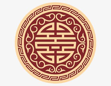 中式喜字矢量雕花