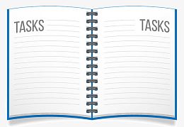 打开的蓝色记事本矢量素材