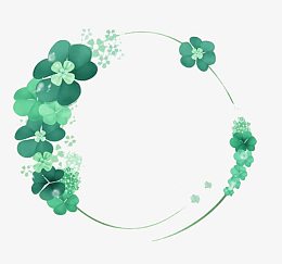 四叶草圆框图片素材