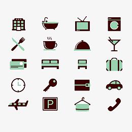 16款彩色酒店图标矢量素材