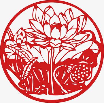 元素png红色剪纸福字png年年有余年画免抠png图片psdpng灯笼png新年