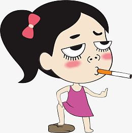 抽烟的女汉子