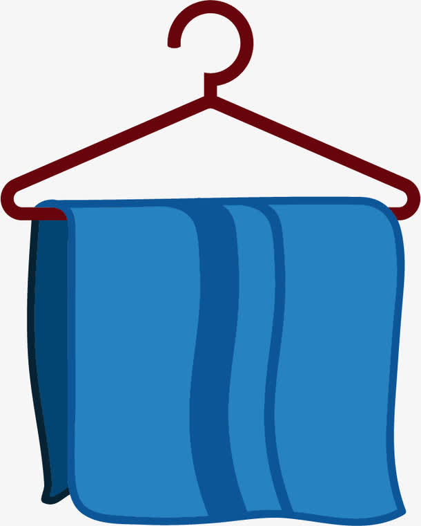 矢量蓝色毛巾和衣架