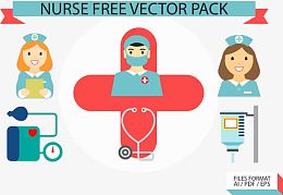 矢量护士医疗包输液