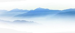 一幅优美淡雅的水墨山水画矢量素
