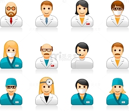 可爱医护人员图标矢量素材