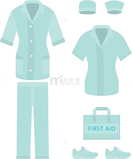 青色护士衣服套装