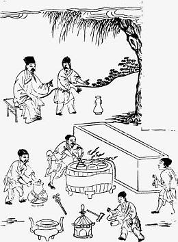 中国古人物线稿插画素材