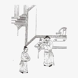 中国古人物线稿插画素材