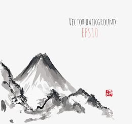 中国风山水画素材图片