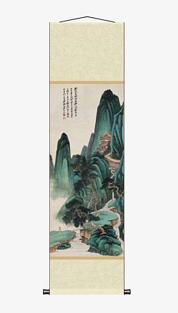仿真山水画挂轴