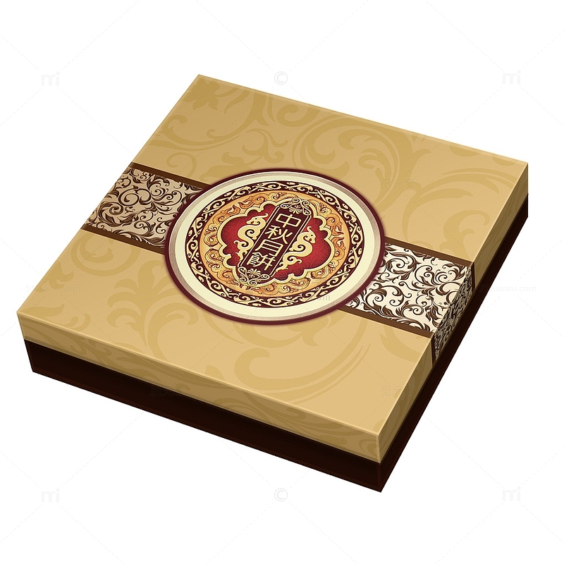 土豪金月饼礼盒设计