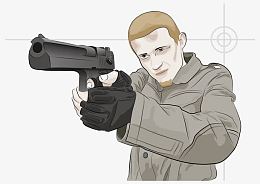 士兵瞄准目标