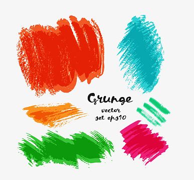 时尚水彩涂抹笔刷矢量素材