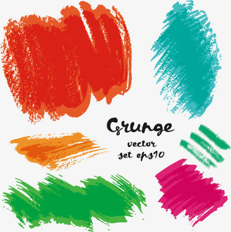 时尚水彩涂抹笔刷矢量素材