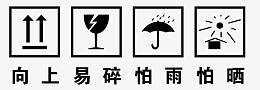 矢量易碎防潮标志