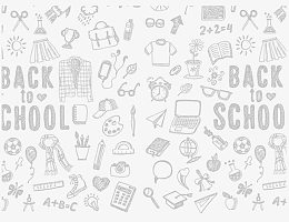 学校元素手绘素描简笔画