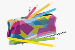 卡通笔袋尺子