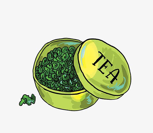 矢量绿色罐茶绿茶 新春新茶